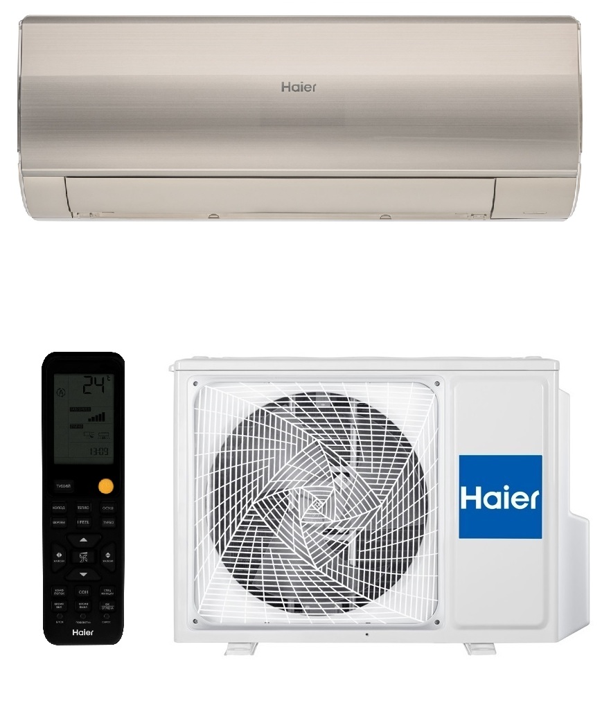 Кондиционер сплит-система Haier HSU-09HFF203-R3-G/HSU-09HUF203-R3 серия FLEXIS цвет золотой глянцевый